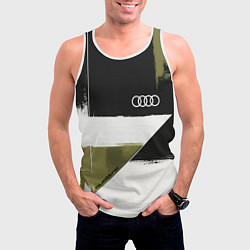 Майка-безрукавка мужская Ауди логотип, цвет: 3D-белый — фото 2