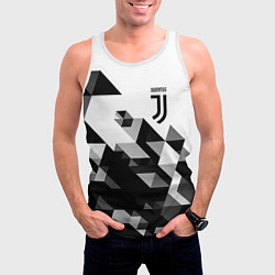 Майка-безрукавка мужская Juventus geometry black, цвет: 3D-белый — фото 2