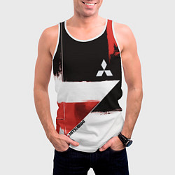 Майка-безрукавка мужская Митсубиси логотип, цвет: 3D-белый — фото 2