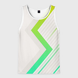Майка-безрукавка мужская Color white line green, цвет: 3D-белый