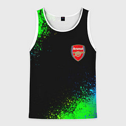 Майка-безрукавка мужская Arsenal неоновые краски, цвет: 3D-белый