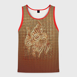 Майка-безрукавка мужская Рыбка на тетрадном листе, цвет: 3D-красный