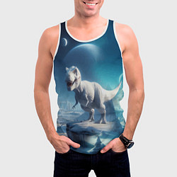 Майка-безрукавка мужская Снежный динозавр - история вымирания, цвет: 3D-белый — фото 2