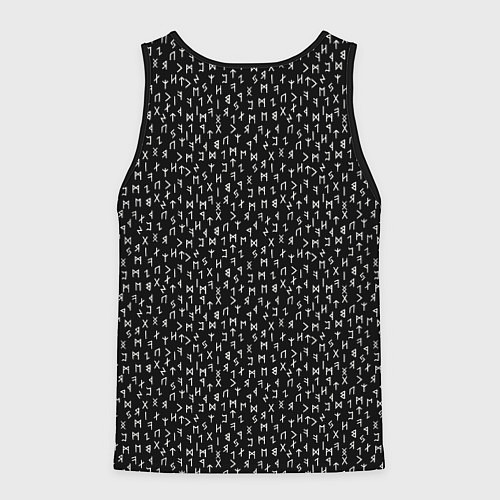 Мужская майка без рукавов Языческий узорный крест и руны / 3D-Черный – фото 2