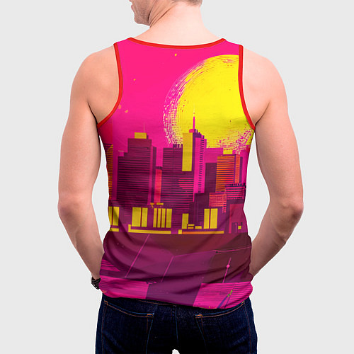 Мужская майка без рукавов Аналитик в стиле комиксов / 3D-Красный – фото 4