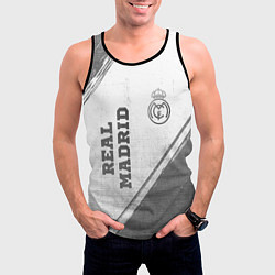 Майка-безрукавка мужская Real Madrid - white gradient вертикально, цвет: 3D-черный — фото 2