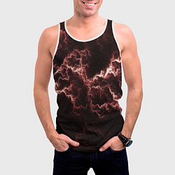 Майка-безрукавка мужская Lightning red, цвет: 3D-белый — фото 2