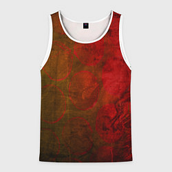 Мужская майка без рукавов Абстракция - green circles in red