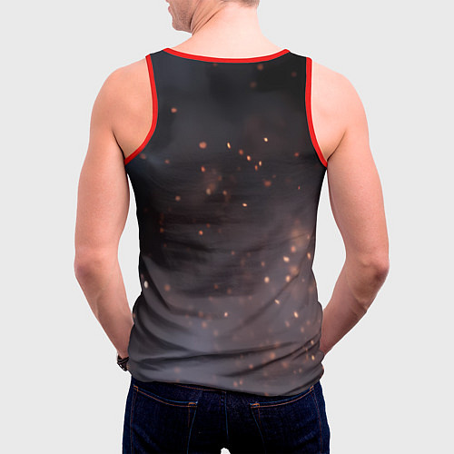 Мужская майка без рукавов Нуб Сайбот и искры / 3D-Красный – фото 4
