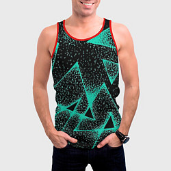 Майка-безрукавка мужская The triangle is light blue, цвет: 3D-красный — фото 2