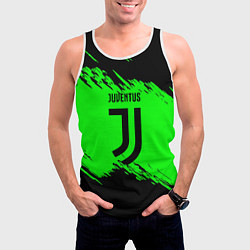 Майка-безрукавка мужская Juventus черные краски, цвет: 3D-белый — фото 2