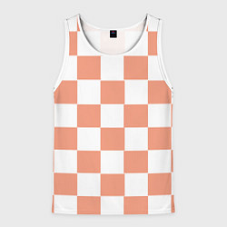 Майка-безрукавка мужская Квадраты оранжевые, цвет: 3D-белый