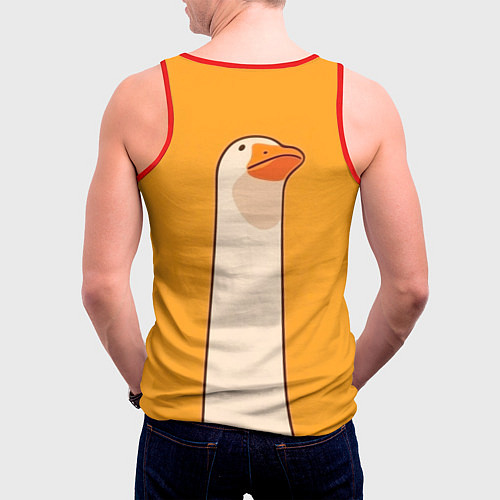 Мужская майка без рукавов Гусь смотрит / 3D-Красный – фото 4