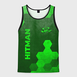 Майка-безрукавка мужская Hitman - green gradient вертикально, цвет: 3D-черный