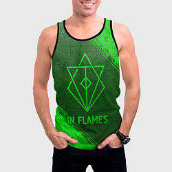 Майка-безрукавка мужская In Flames - green gradient, цвет: 3D-черный — фото 2