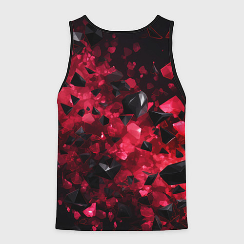 Мужская майка без рукавов Россия - герб на текстуре / 3D-Черный – фото 2