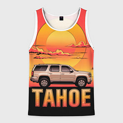 Майка-безрукавка мужская Tahoe на закате джип, цвет: 3D-белый