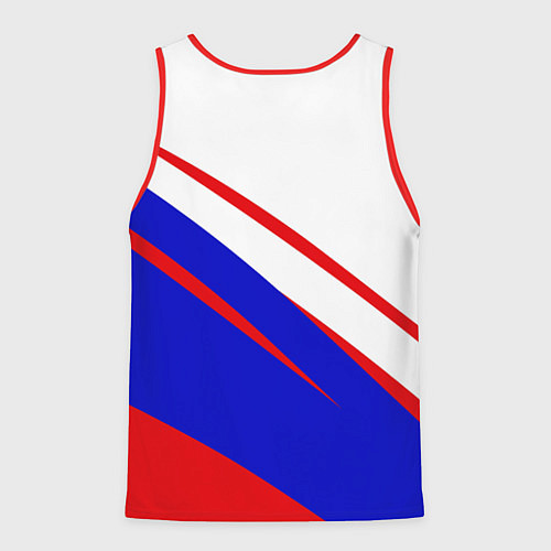 Мужская майка без рукавов Россия бело-сине-красный / 3D-Красный – фото 2