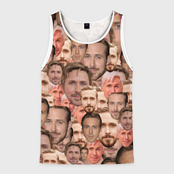 Майка-безрукавка мужская Лица Райана Гослинга, цвет: 3D-белый