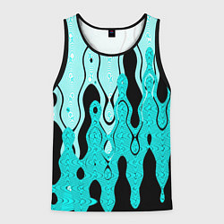 Майка-безрукавка мужская Чёрно-голубой абстракция, цвет: 3D-черный