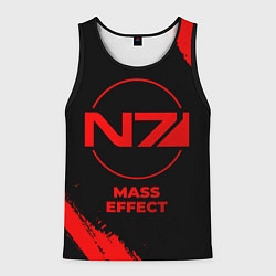Майка-безрукавка мужская Mass Effect - red gradient, цвет: 3D-черный