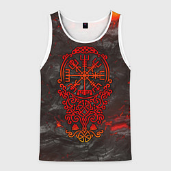 Майка-безрукавка мужская Компас воина в кельтском орнаменте, цвет: 3D-белый