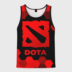 Майка-безрукавка мужская Dota - red gradient, цвет: 3D-черный