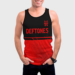 Майка-безрукавка мужская Deftones - red gradient посередине, цвет: 3D-черный — фото 2