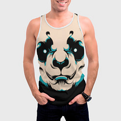 Майка-безрукавка мужская Взгляд панды, цвет: 3D-белый — фото 2