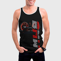 Майка-безрукавка мужская BMW спидометр и надпись, цвет: 3D-белый — фото 2