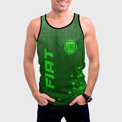 Майка-безрукавка мужская Fiat - green gradient вертикально, цвет: 3D-черный — фото 2