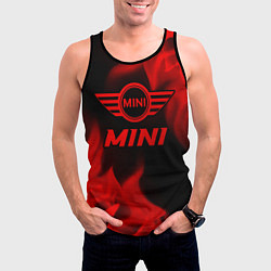 Майка-безрукавка мужская Mini - red gradient, цвет: 3D-черный — фото 2