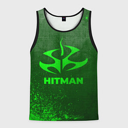 Майка-безрукавка мужская Hitman - green gradient, цвет: 3D-черный