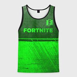 Майка-безрукавка мужская Fortnite - green gradient посередине, цвет: 3D-черный
