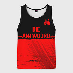 Майка-безрукавка мужская Die Antwoord - red gradient посередине, цвет: 3D-черный