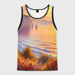 Майка-безрукавка мужская Рассветный залив, цвет: 3D-черный