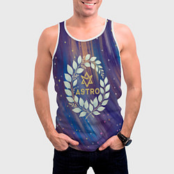 Майка-безрукавка мужская Astro лого в венке из листьев, цвет: 3D-белый — фото 2