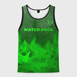Майка-безрукавка мужская Watch Dogs - green gradient посередине, цвет: 3D-черный