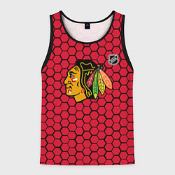 Майка-безрукавка мужская Чикаго Блэкхокс - красные соты, цвет: 3D-черный