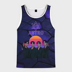Майка-безрукавка мужская Astro retro style, цвет: 3D-белый