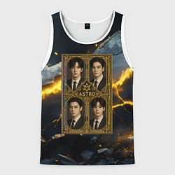 Майка-безрукавка мужская Astro в золотой рамке, цвет: 3D-белый