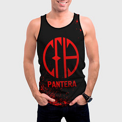 Майка-безрукавка мужская Pantera - red gradient, цвет: 3D-черный — фото 2