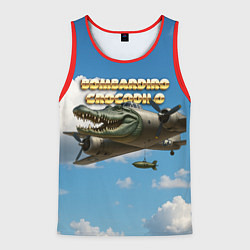 Майка-безрукавка мужская Bombardino Crocodillo мем, цвет: 3D-красный