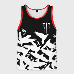 Майка-безрукавка мужская Monster energy crow, цвет: 3D-красный