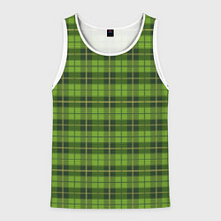 Мужская майка без рукавов Зеленый тартан