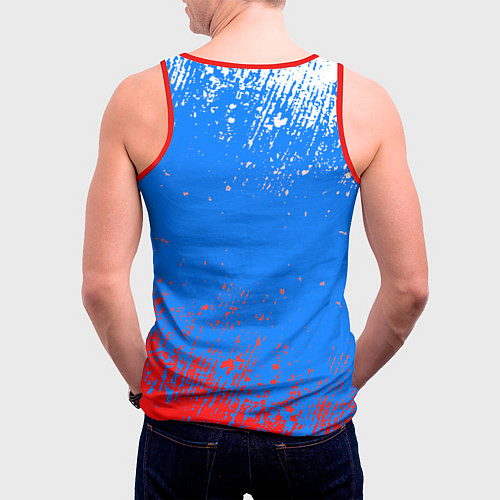 Мужская майка без рукавов Патриот - флаг / 3D-Красный – фото 4