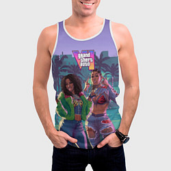 Майка-безрукавка мужская Риал даймз из Gta 6, цвет: 3D-белый — фото 2