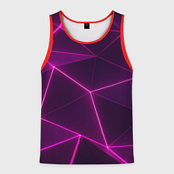 Майка-безрукавка мужская Плиты с фиолетовыми гранями, цвет: 3D-красный