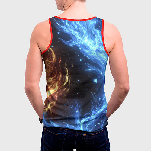 Мужская майка без рукавов Bones депрессивный стиль / 3D-Красный – фото 4