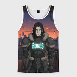 Майка-безрукавка мужская Bones в аниме, цвет: 3D-белый